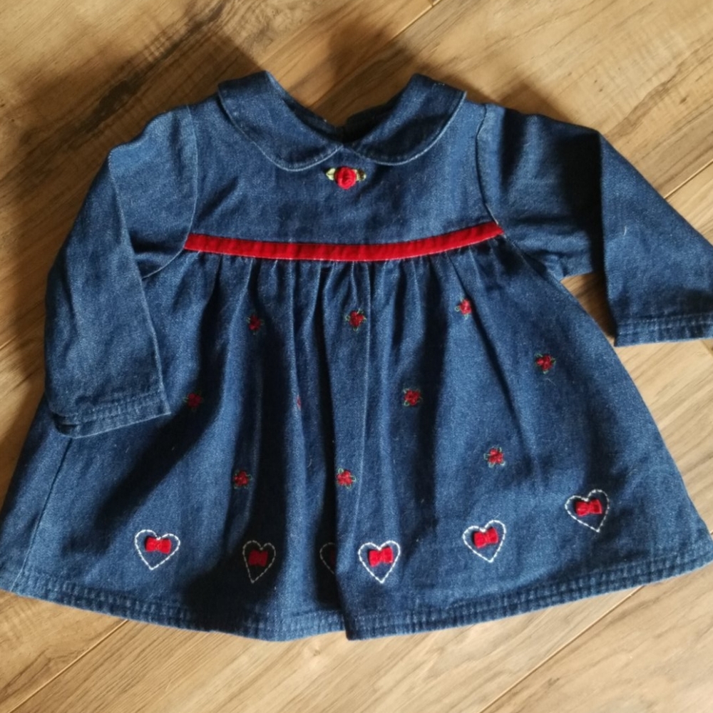 Vintage Mayfaire Kids 6/9m Denim Dress